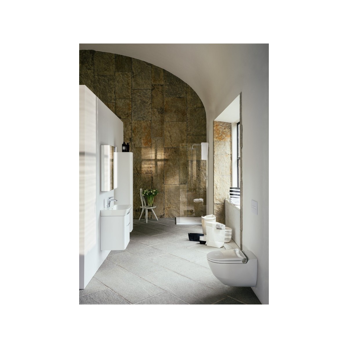 Riva wc lavant avec abattant céramique noir mat, bouton rose gold brossé - LAUFEN H8206917190001 