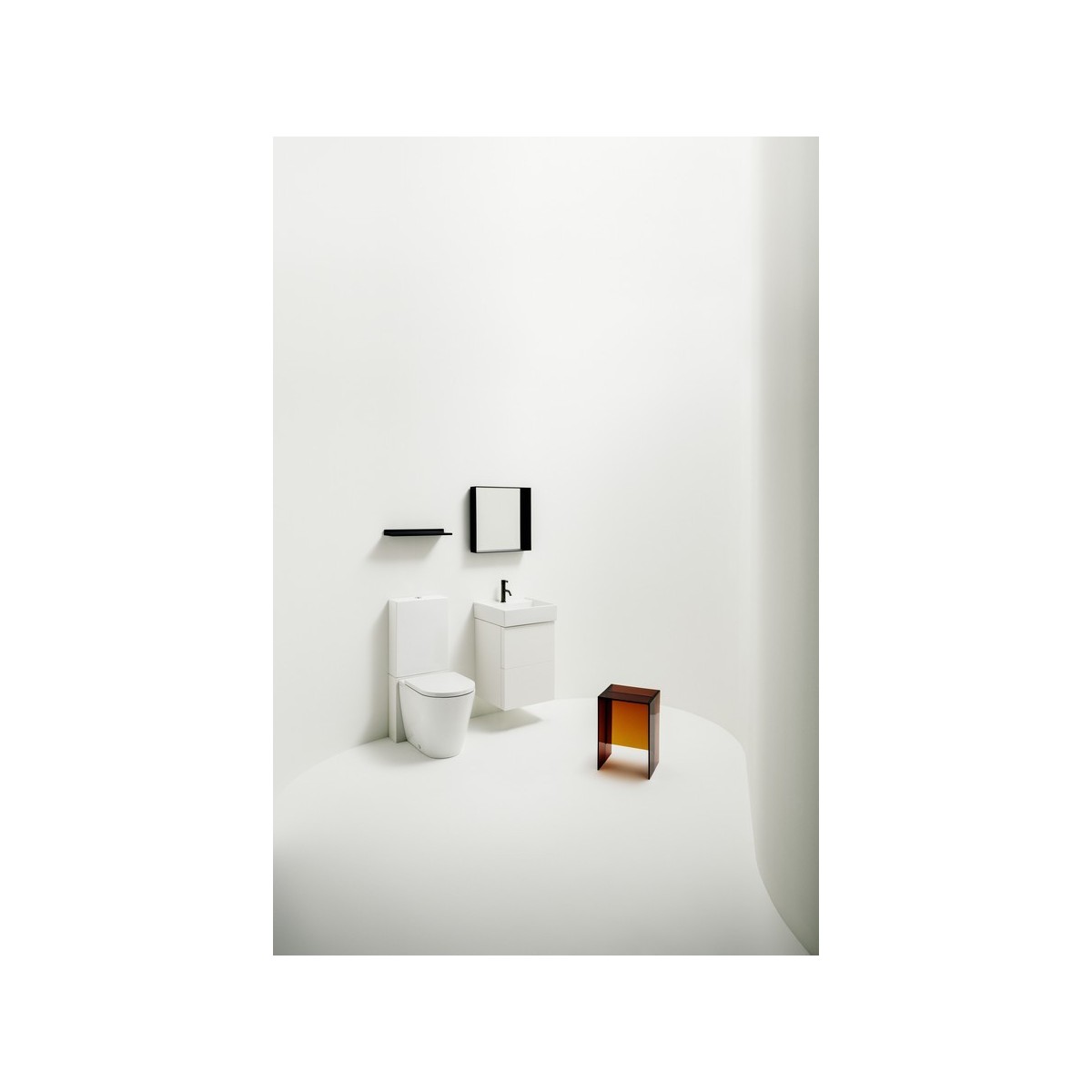 Kartell cuvette wc au sol rimless noir brillant - LAUFEN H8243370200001 