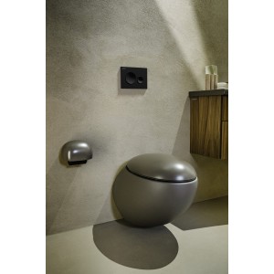 Ilbagnoalessi porte-papier en céramique version à coller 185x150x110 mm noir mat - LAUFEN H8709707168991 