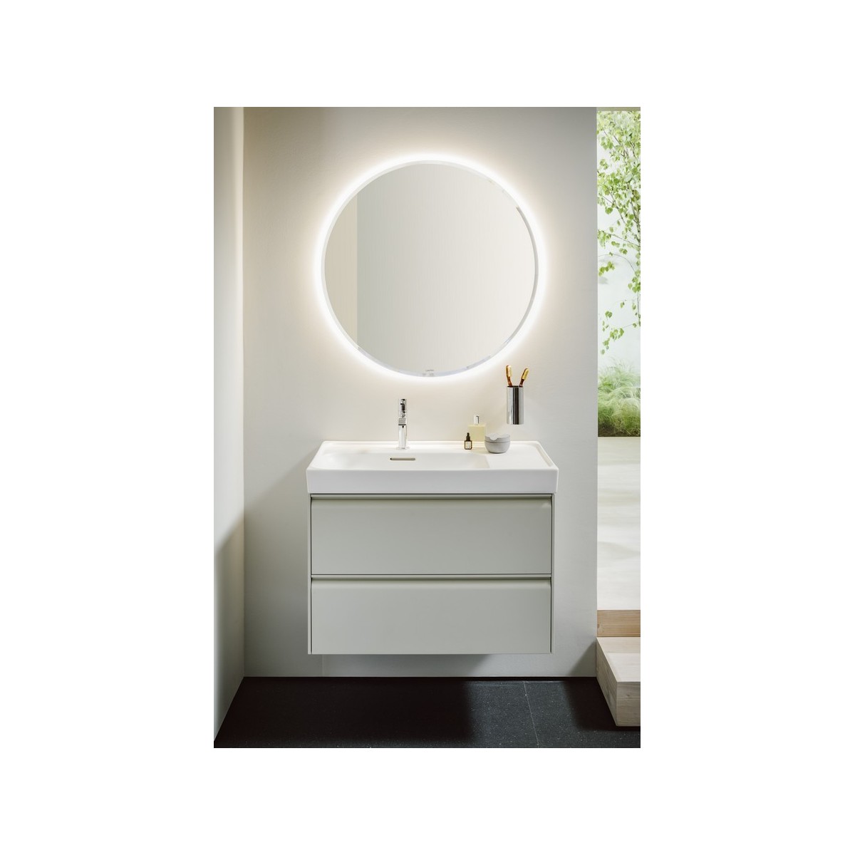 Meda mitigeur de lavabo bec fixe 110 mm avec vidage clic-clac chromé - LAUFEN HF506603100000 