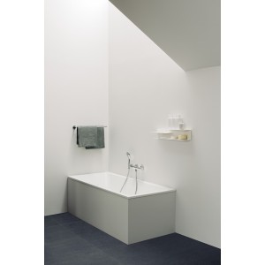 Meda mitigeur de bain mural avec flexible et douchette chromé - LAUFEN HF506660100600 