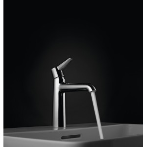 Pure mitigeur de lavabo cartouche eco+ bec fixe 110mm avec vidage chromé - LAUFEN HF901701100000 