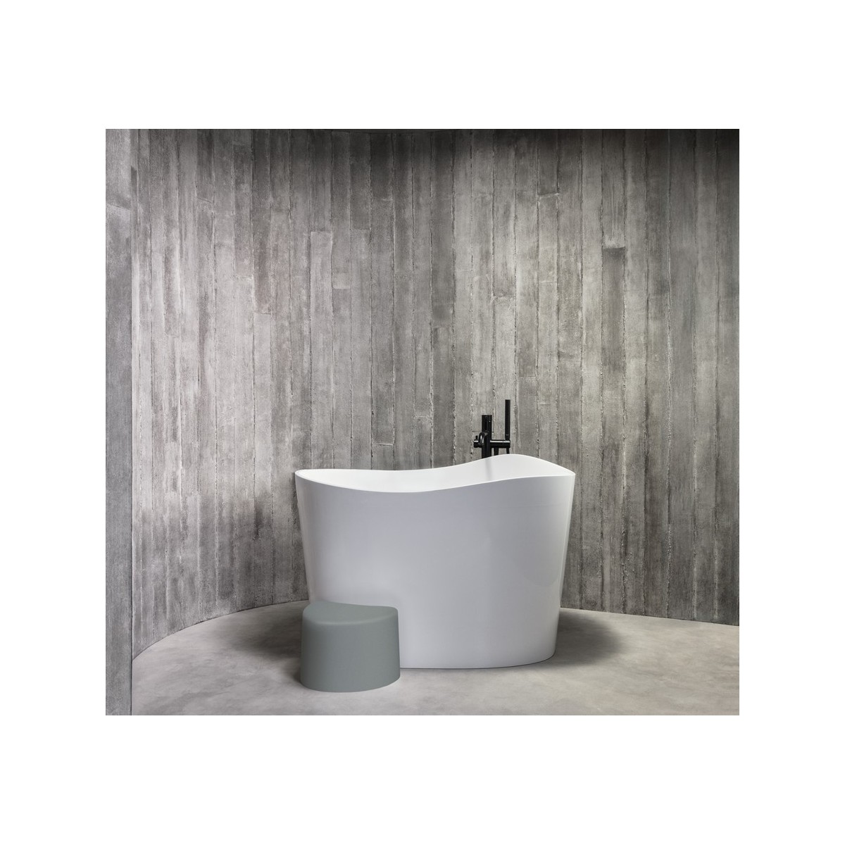 Ohtake baignoire îlot en stonex avec vidage clic-clac et siphon blanc - ROCA A248722000 