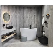 Ohtake baignoire îlot en stonex avec vidage clic-clac et siphon blanc - ROCA A248722000 
