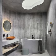 Ohtake baignoire îlot en stonex avec vidage clic-clac et siphon blanc - ROCA A248722000 