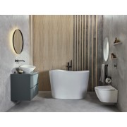 Ohtake baignoire îlot en stonex avec vidage clic-clac et siphon blanc - ROCA A248722000 