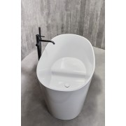 Ohtake baignoire îlot en stonex avec vidage clic-clac et siphon blanc - ROCA A248722000 