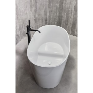 Ohtake baignoire îlot en stonex avec vidage clic-clac et siphon blanc - ROCA A248722000 