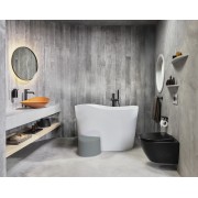 Ohtake baignoire îlot en stonex avec vidage clic-clac et siphon blanc - ROCA A248722000 