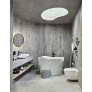 Ohtake baignoire îlot en stonex avec vidage clic-clac et siphon blanc - ROCA A248722000 