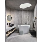 Ohtake baignoire îlot en stonex avec vidage clic-clac et siphon blanc - ROCA A248722000 