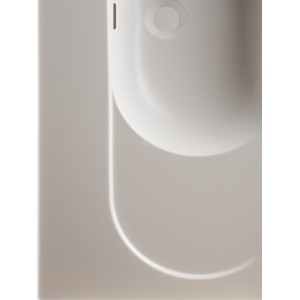 Meridian lavabo mural asymétrique droite en fineceramic® blanc mat 800x460mm - ROCA A327744620 