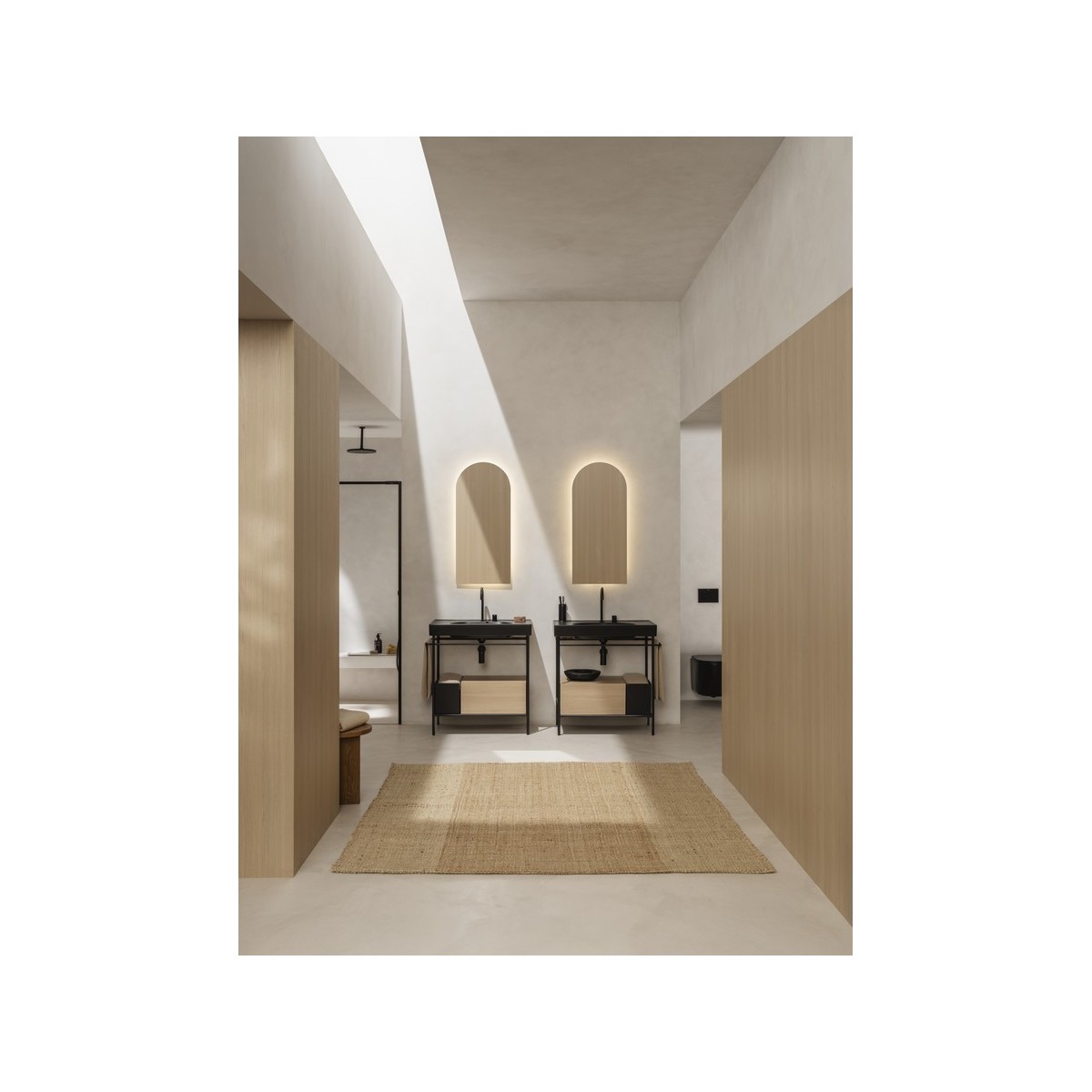 Meridian lavabo mural en fineceramic® noir mat 800x460mm - ROCA A327745080 