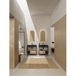 Meridian lavabo mural en fineceramic® noir mat 800x460mm - ROCA A327745080 