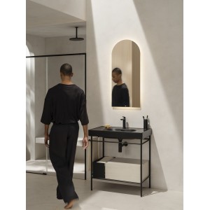 Meridian lavabo mural en fineceramic® noir mat 800x460mm - ROCA A327745080 