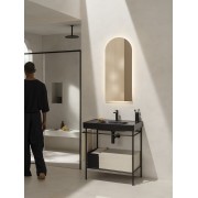 Meridian lavabo mural en fineceramic® noir mat 800x460mm - ROCA A327745080 