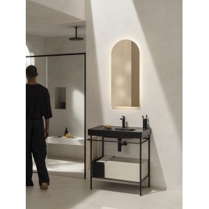 Meridian lavabo mural en fineceramic® noir mat 800x460mm - ROCA A327745080 