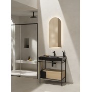 Meridian lavabo mural en fineceramic® noir mat 800x460mm - ROCA A327745080 