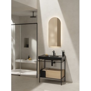 Meridian lavabo mural en fineceramic® noir mat 800x460mm - ROCA A327745080 