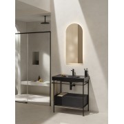 Meridian lavabo mural en fineceramic® noir mat 800x460mm - ROCA A327745080 