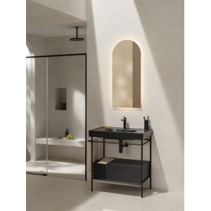 Meridian lavabo mural en fineceramic® noir mat 800x460mm - ROCA A327745080 