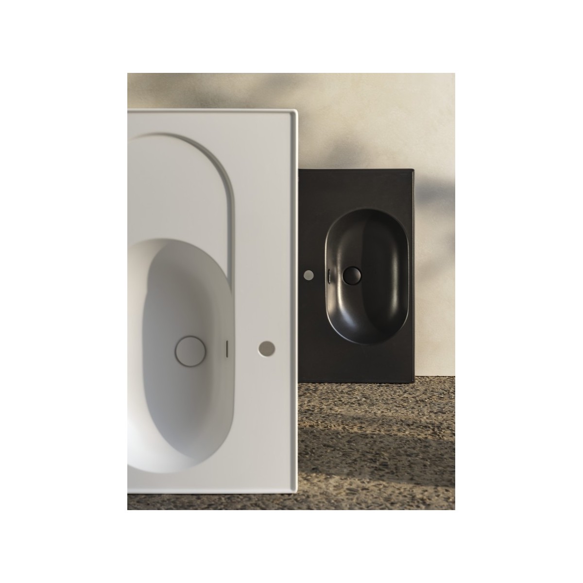 Meridian lavabo mural en fineceramic® noir mat 800x460mm - ROCA A327745080 