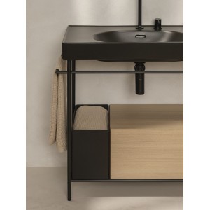 Meridian lavabo mural en fineceramic® noir mat 800x460mm - ROCA A327745080 