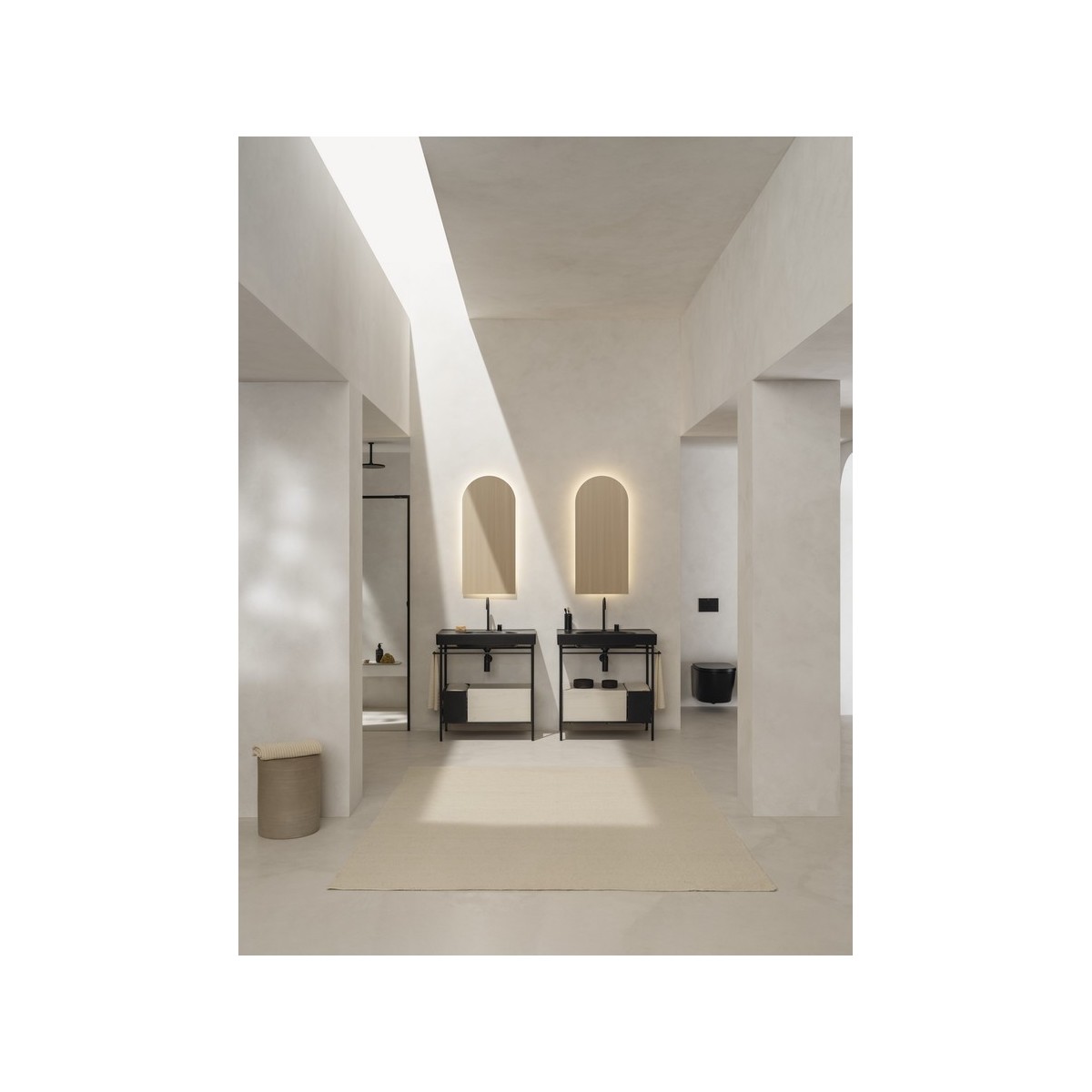 Meridian lavabo mural en fineceramic® noir mat 800x460mm - ROCA A327745080 