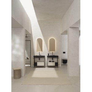 Meridian lavabo mural en fineceramic® noir mat 800x460mm - ROCA A327745080 