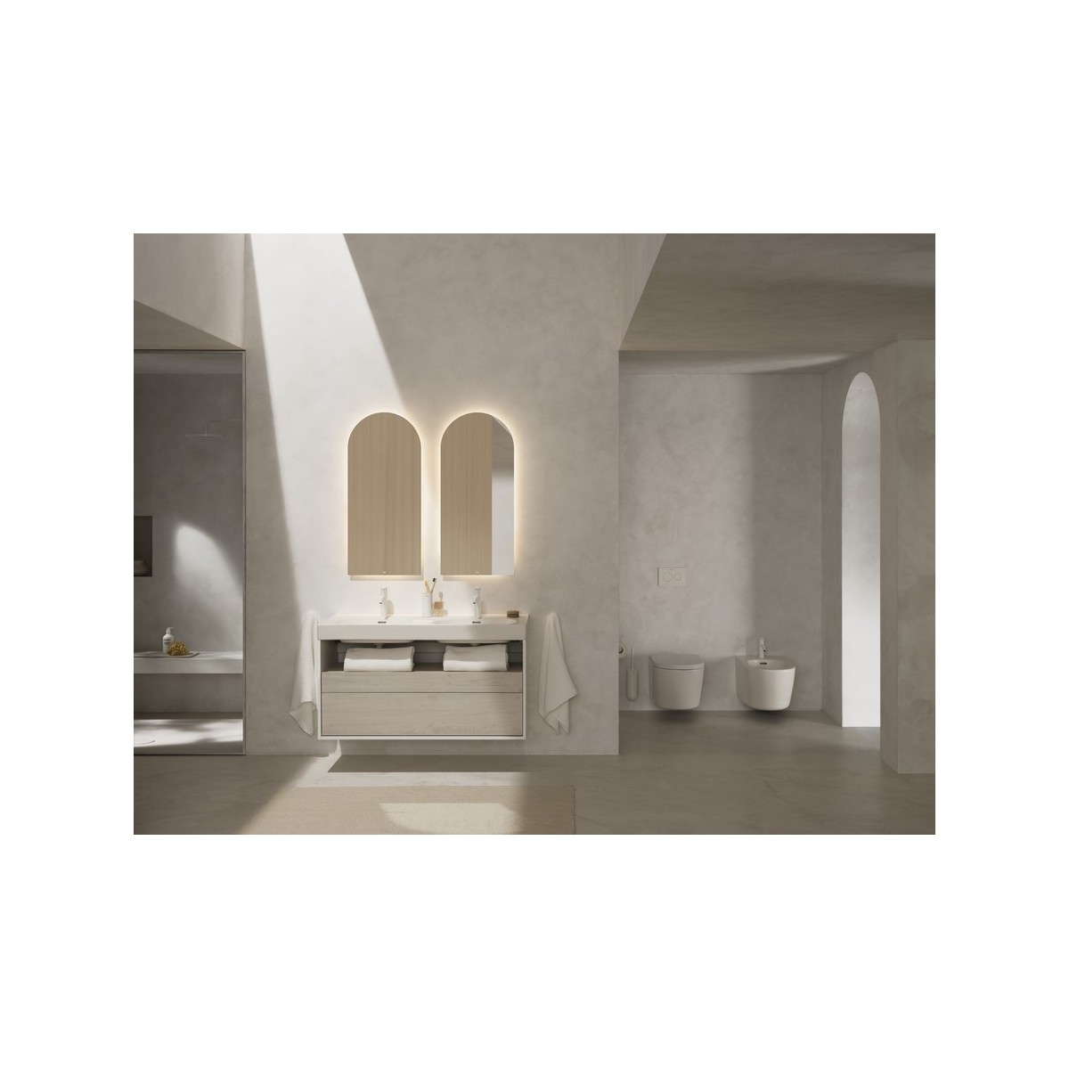 Meridian lavabo double mural en fineceramic® blanc mat 1200x460mm - ROCA A327747620 