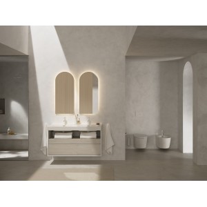 Meridian lavabo double mural en fineceramic® blanc mat 1200x460mm - ROCA A327747620 