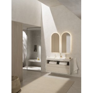 Meridian lavabo double mural en fineceramic® blanc mat 1200x460mm - ROCA A327747620 