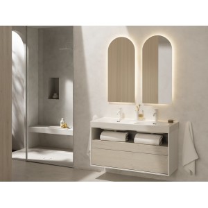 Meridian lavabo double mural en fineceramic® blanc mat 1200x460mm - ROCA A327747620 
