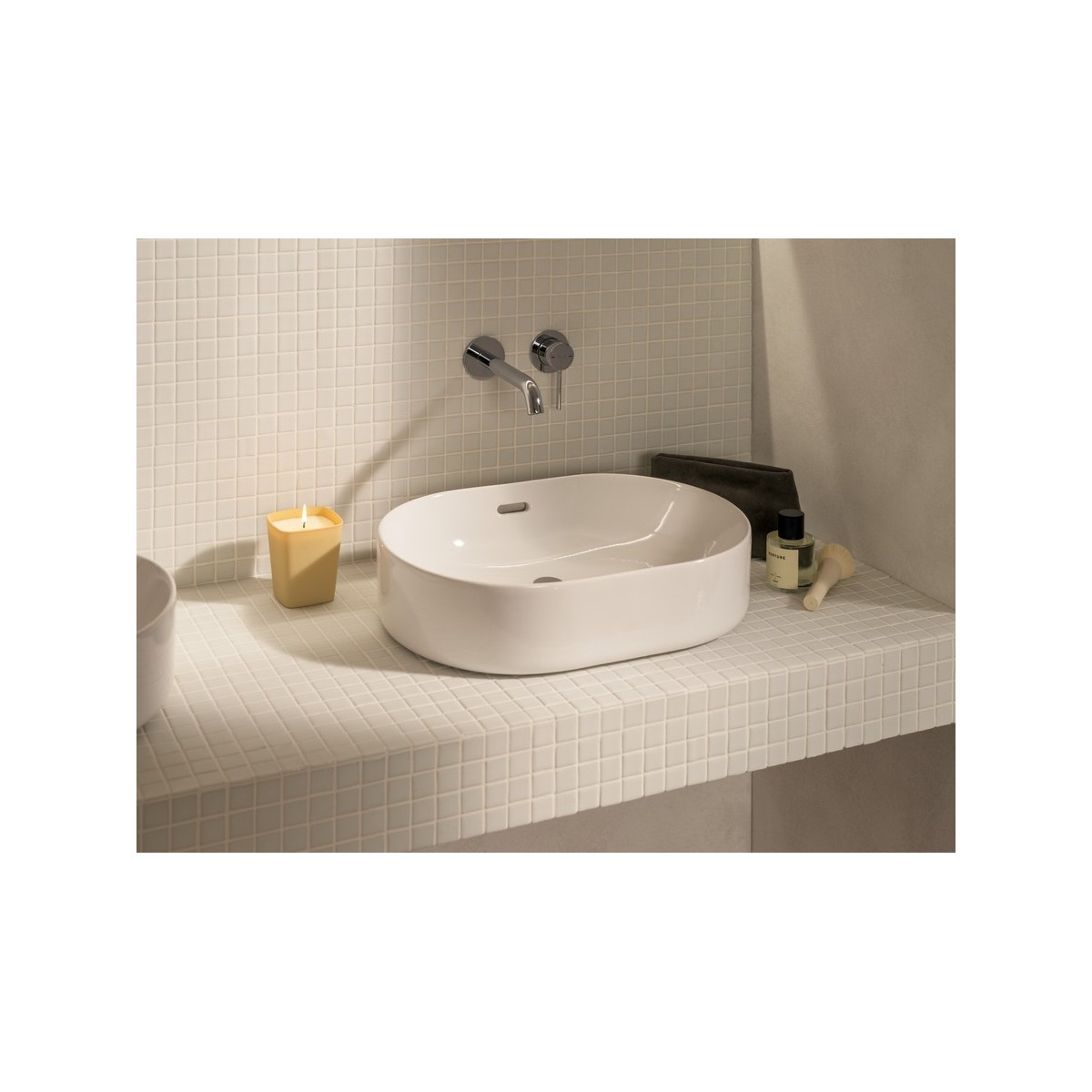 Meridian vasque à poser en fineceramic® blanc brillant 460x365 mm - ROCA A327748000 