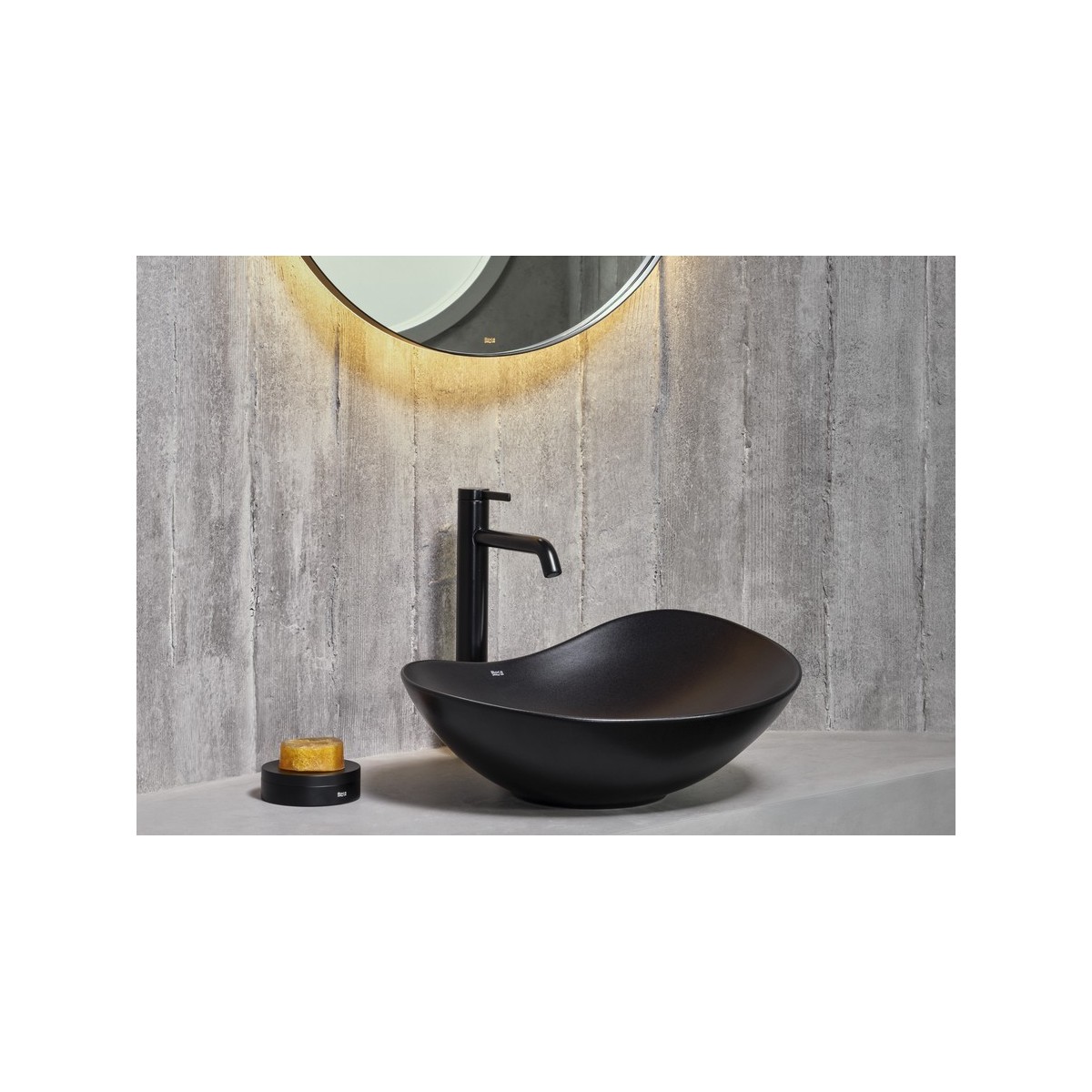 Ohtake vasque à poser en fineceramic 467 x 405 mm noir mat - ROCA A327A1N080 