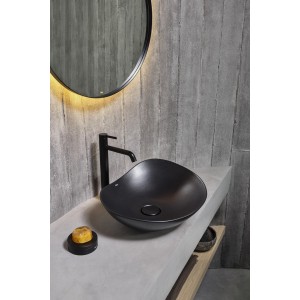 Ohtake vasque à poser en fineceramic 467 x 405 mm noir mat - ROCA A327A1N080 