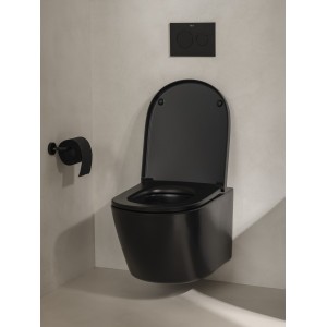 Meridian cuvette suspendue rimless vortex fixations cachées noir mat 540x360 - ROCA A346747080 