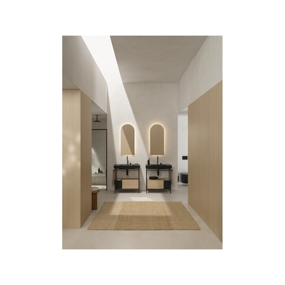 Meridian cuvette suspendue rimless vortex fixations cachées noir mat 540x360 - ROCA A346747080 