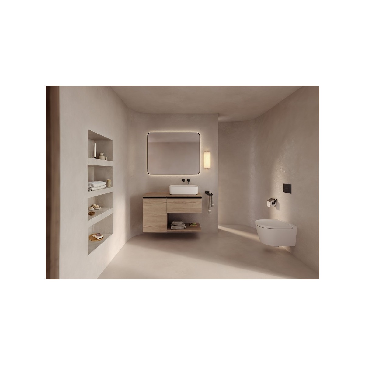 Targa mitigeur pour lavabo à encastrer noir mat - ROCA A5A355FNB0 