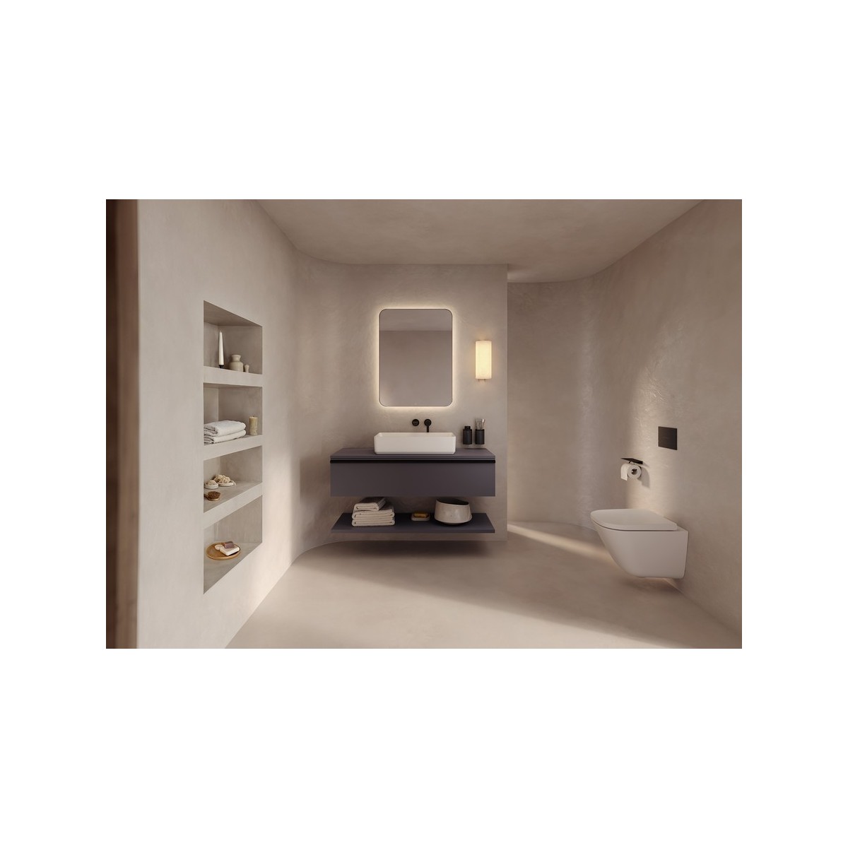 Targa mitigeur pour lavabo à encastrer noir mat - ROCA A5A355FNB0 