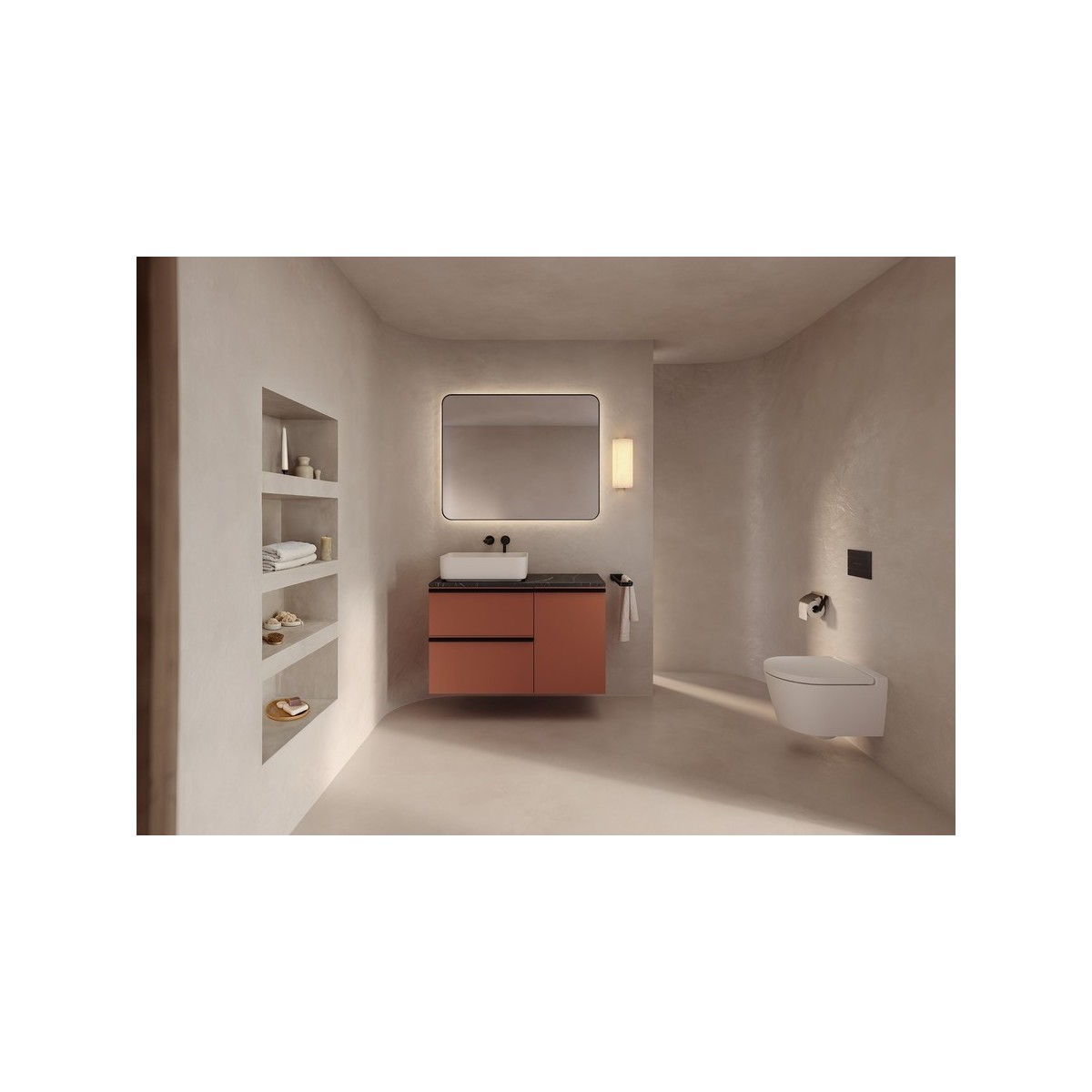 Targa mitigeur pour lavabo à encastrer noir mat - ROCA A5A355FNB0 