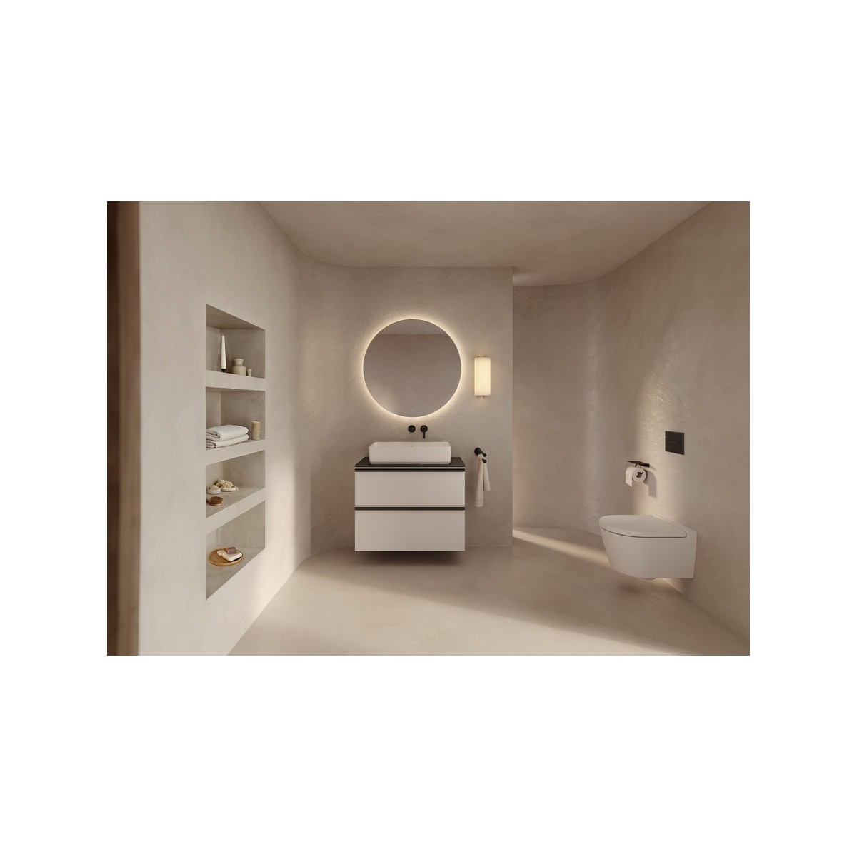 Targa mitigeur pour lavabo à encastrer noir mat - ROCA A5A355FNB0 