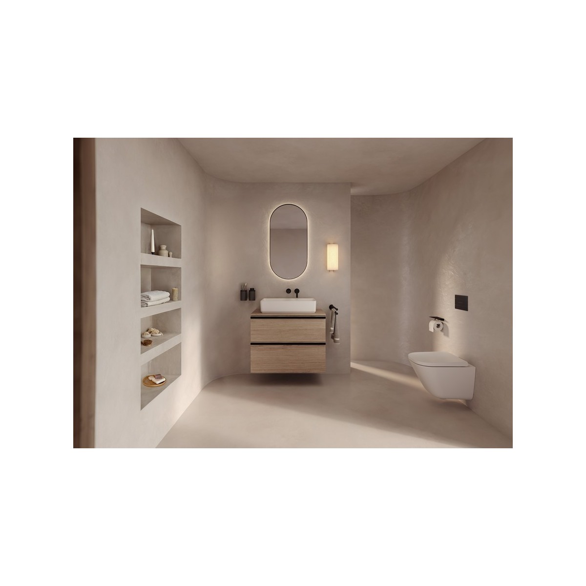 Targa mitigeur pour lavabo à encastrer noir mat - ROCA A5A355FNB0 