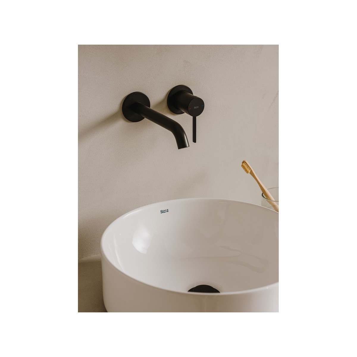 Ona mitigeur de lavabo monotrou à encastrer.graphite brossé - ROCA A5A359EGM0 
