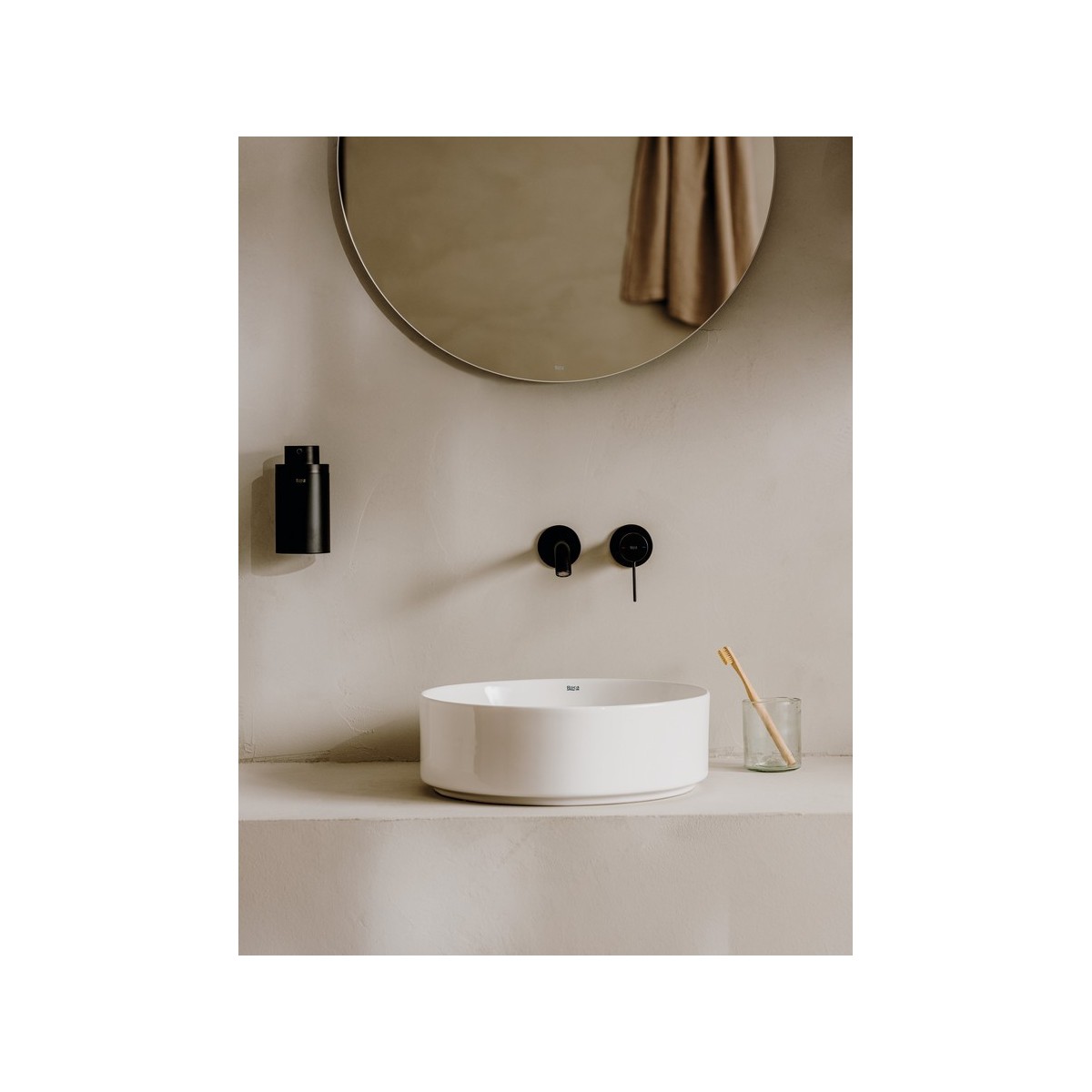 Ona mitigeur de lavabo monotrou à encastrer.graphite brossé - ROCA A5A359EGM0 