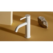 Ona mitigeur de lavabo monotrou corps lisse avec vidage clic-clac blanc mat - ROCA A5A3A9EB00 