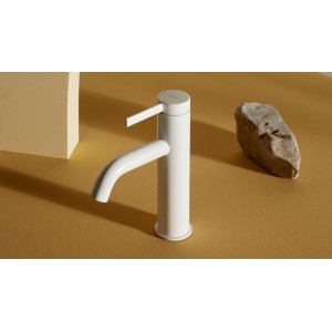 Ona mitigeur de lavabo monotrou corps lisse avec vidage clic-clac blanc mat - ROCA A5A3A9EB00 
