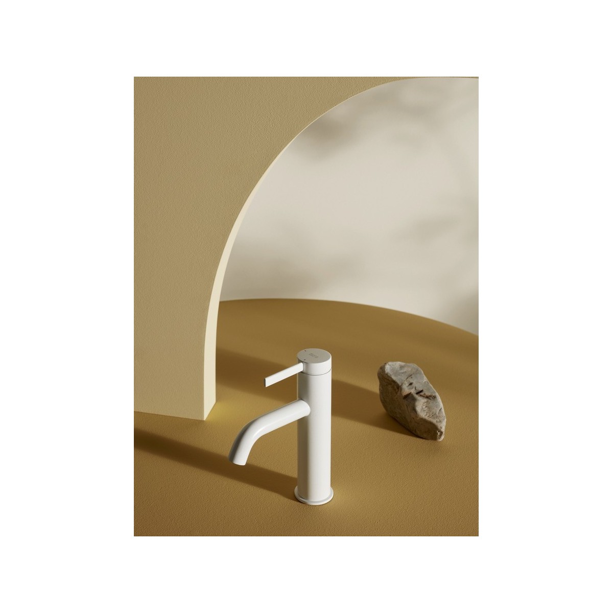 Ona mitigeur de lavabo monotrou corps lisse avec vidage clic-clac blanc mat - ROCA A5A3A9EB00 