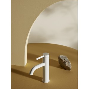 Ona mitigeur de lavabo monotrou corps lisse avec vidage clic-clac blanc mat - ROCA A5A3A9EB00 