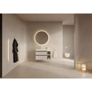 Ona mitigeur de lavabo monotrou corps lisse avec vidage clic-clac blanc mat - ROCA A5A3A9EB00 